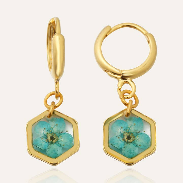 Teeny Weeny Drop Hexagon Fresh Start Örhänge för wholesale av fioreldesign