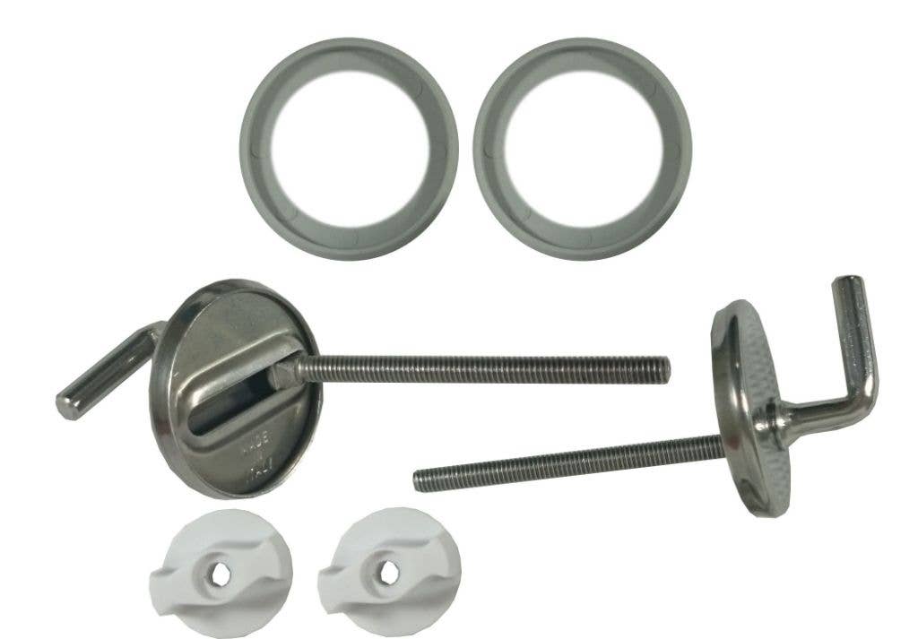 TROPIK HOME - Vendita all'ingrosso Manopola/pomello - Set di 2 sedili per WC 10 cm a forma di L regolabili in acciaio inossidabile0