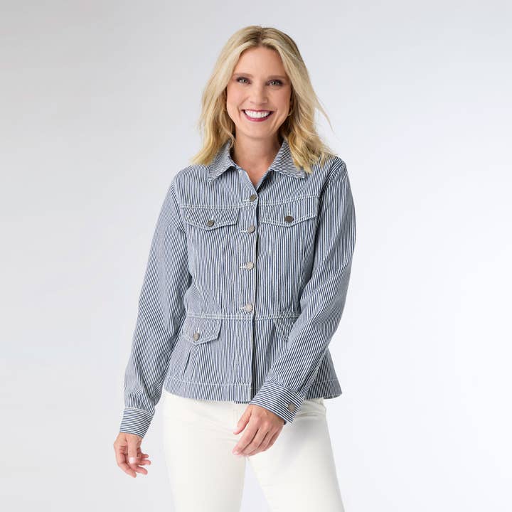 Samson Striped Denim Jacket for wholesale on Faire