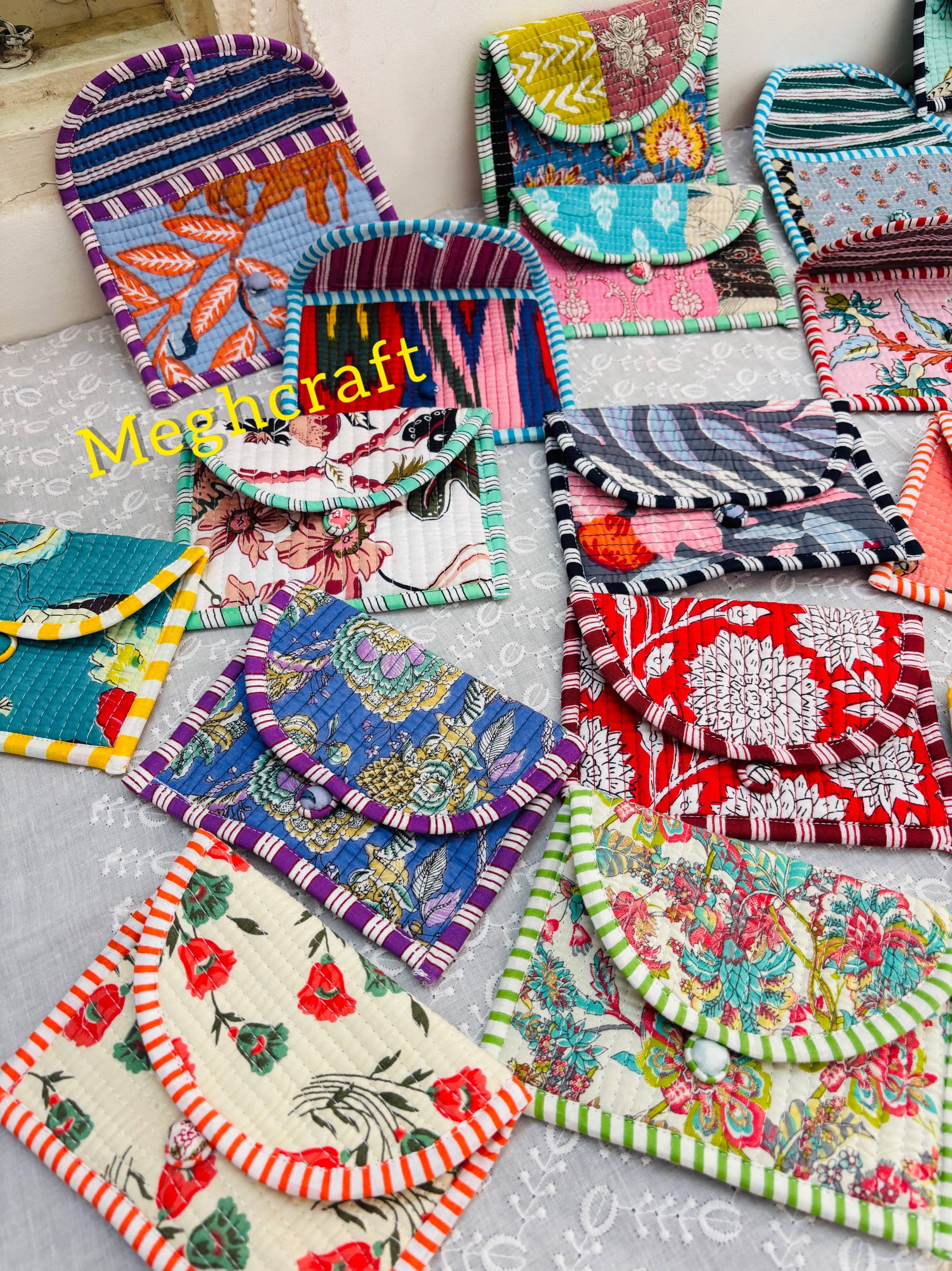 Meghcraft - Wholesale Coin Purse - Unisex - Cotton coin purse-quilted coin pouches-Gifting Kantha Pouch4