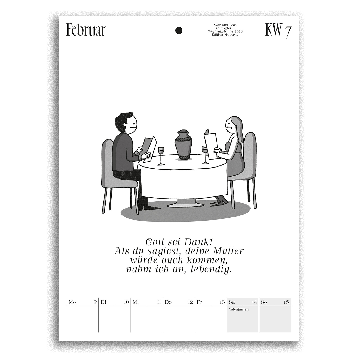 War and Peas - Wholesale Calendar - Volltreffer Wochenkalender 2026 – Deutschsprachig4