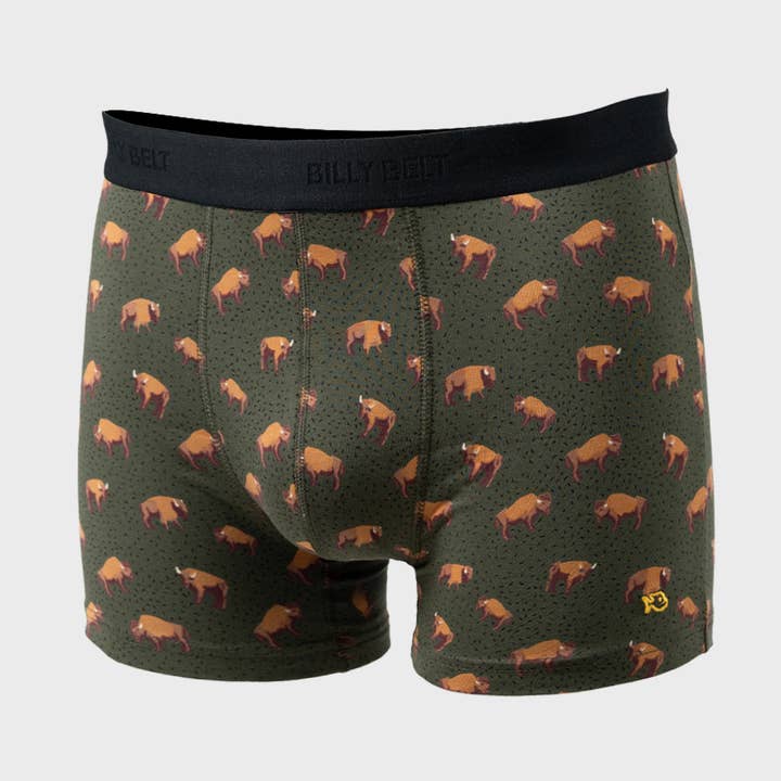 Organic cotton boxer - Buffalo green for wholesale by BILLYBELT