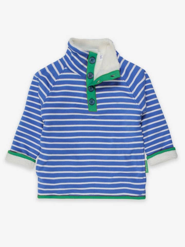 Organic Blue Breton Cosy Fleece Sweatshirt for wholesale by Toby Tiger