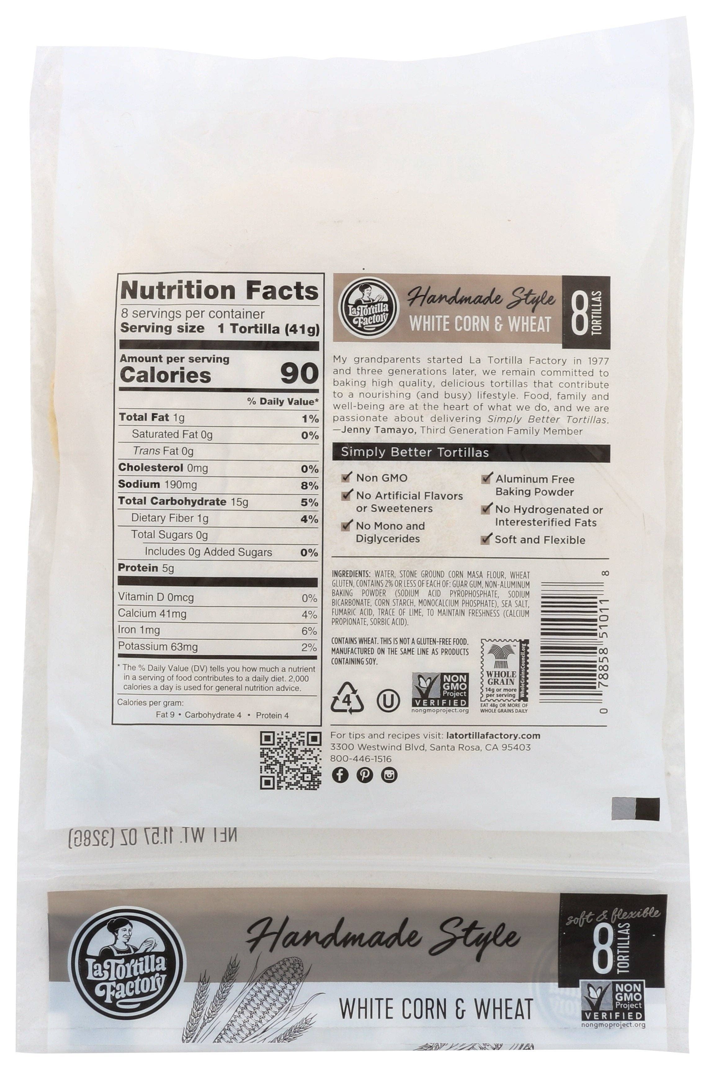 Everyday Supply Co - Wholesale Bread/Tortilla - LA TORTILLA FACTORY TORTILLA CORN HMS WHT - Case of 121