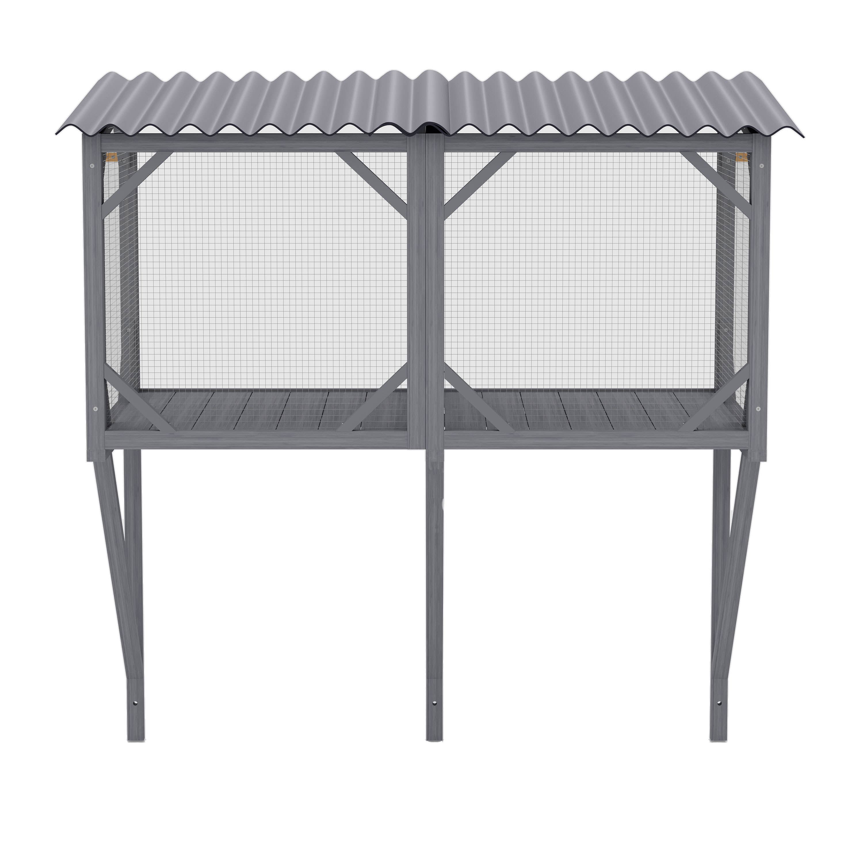 39F Inc. - Vente Bibelots/décorations d'extérieur - Catio de fenêtre pour chat d'extérieur de 43,3", fenêtre en bois tout temps0