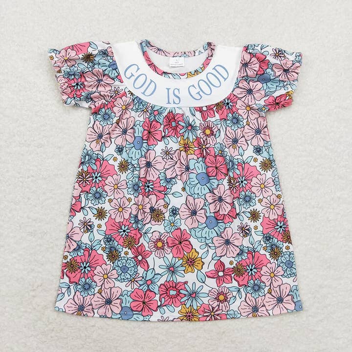 Aier Wholesale - Wholesale Dress - Kids - Baby Girls God Is Good Church Flowers Knee Length Dresses