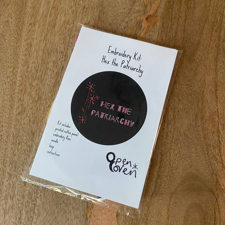 Open Coven - Wholesale Embroidery/Cross Stitch Supplies - Hex the Patriarchy 4 Inch Embroidery Kit1