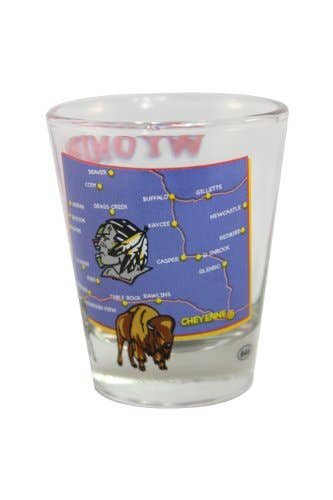 7 Star – Copo de shot por atacado – WYOMING State Shot Glass 2 oz2