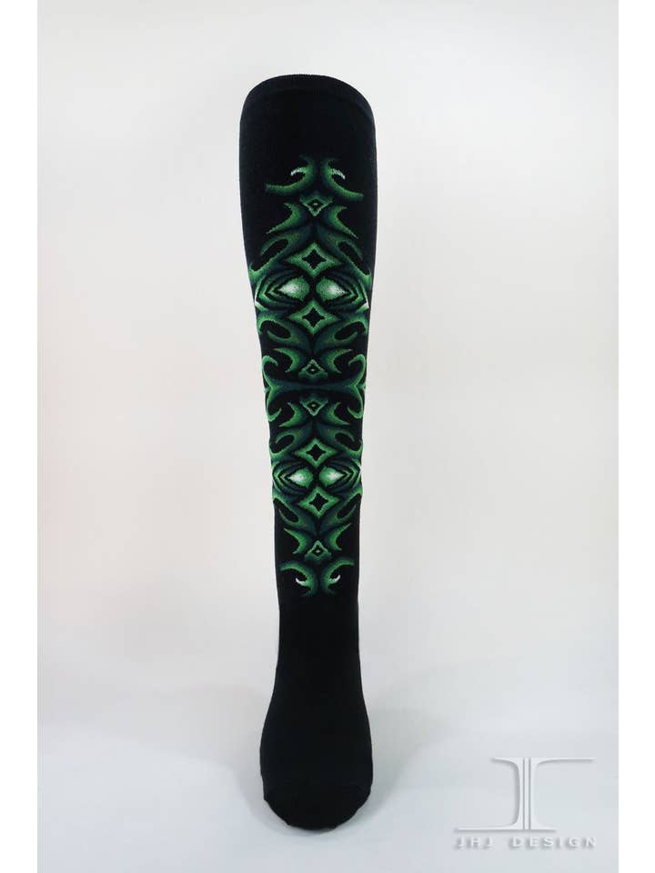 JHJ International Company Limited – Großhandel Socken – Herren – Tattoos - Tribal Motion Grün1