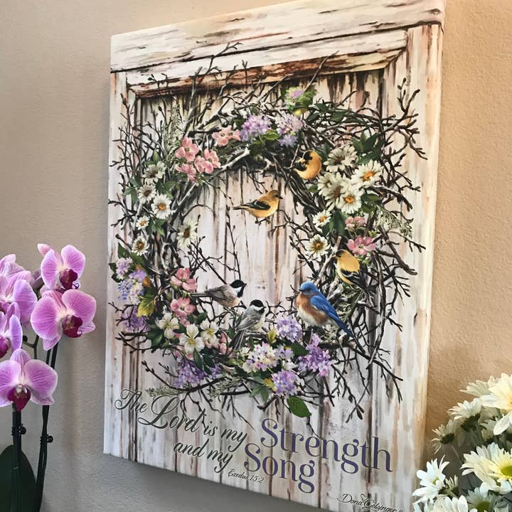 Glow Decor - Vendita all'ingrosso Stampa artistica - Decorazione da parete su tela con ghirlanda primaverile1