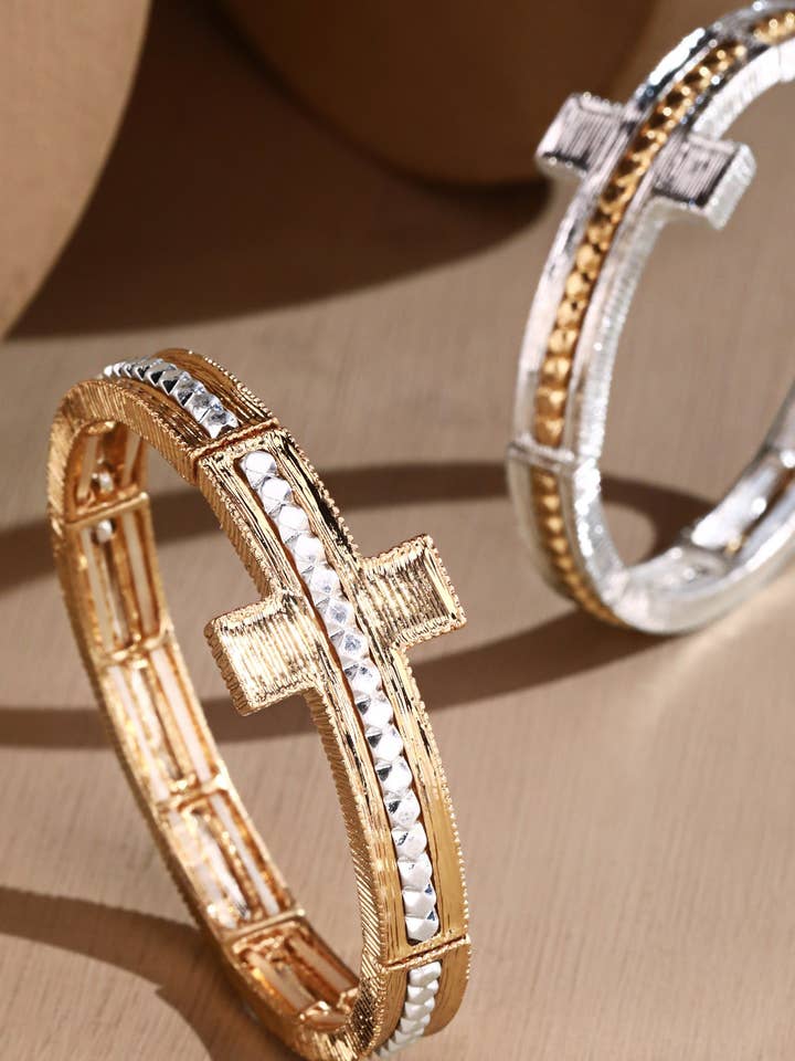 Textured Cross Bracelet for wholesale by Urbanista