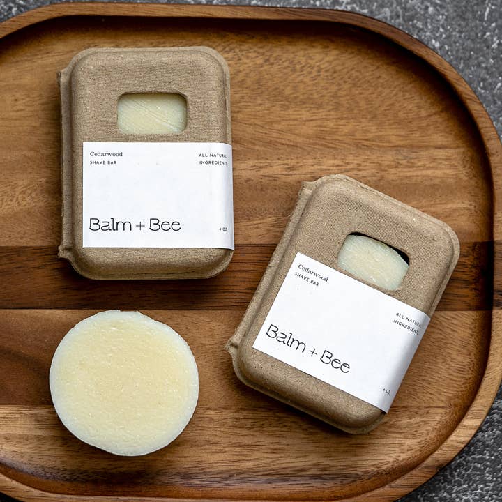 Cedarwood Shave Bar for wholesale by Balm and Bee Apothecary
