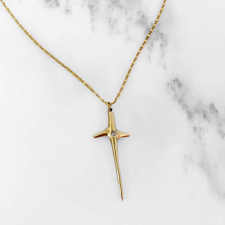 Good Friday Crystal Cross Necklace for wholesale by Shalla Wista Studio