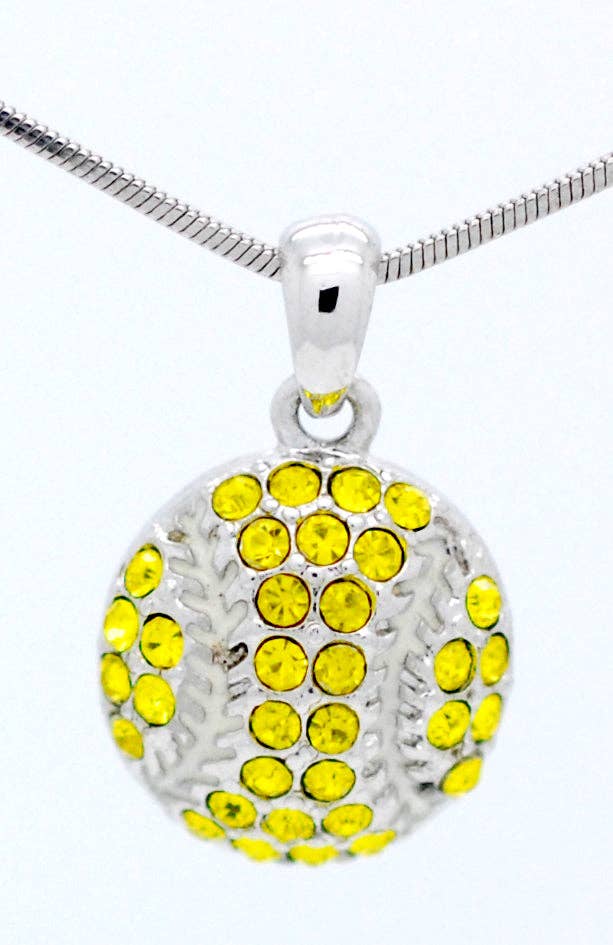 Fan Star Jewelry - Wholesale Pendant/Charm Necklace - Baseball/Softball Crystal Ball Necklace10