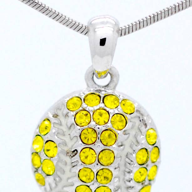 Fan Star Jewelry - Wholesale Pendant/Charm Necklace - Baseball/Softball Crystal Ball Necklace10