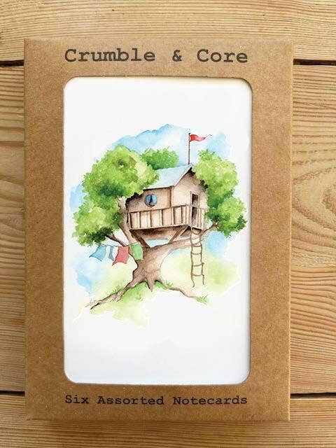 Crumble & Core – wholesale Stationery/notecard set – Assorted Greeting Cards – Folk Art Watercolour Cards | A6 Note Cards With Kraft Envelope Set1