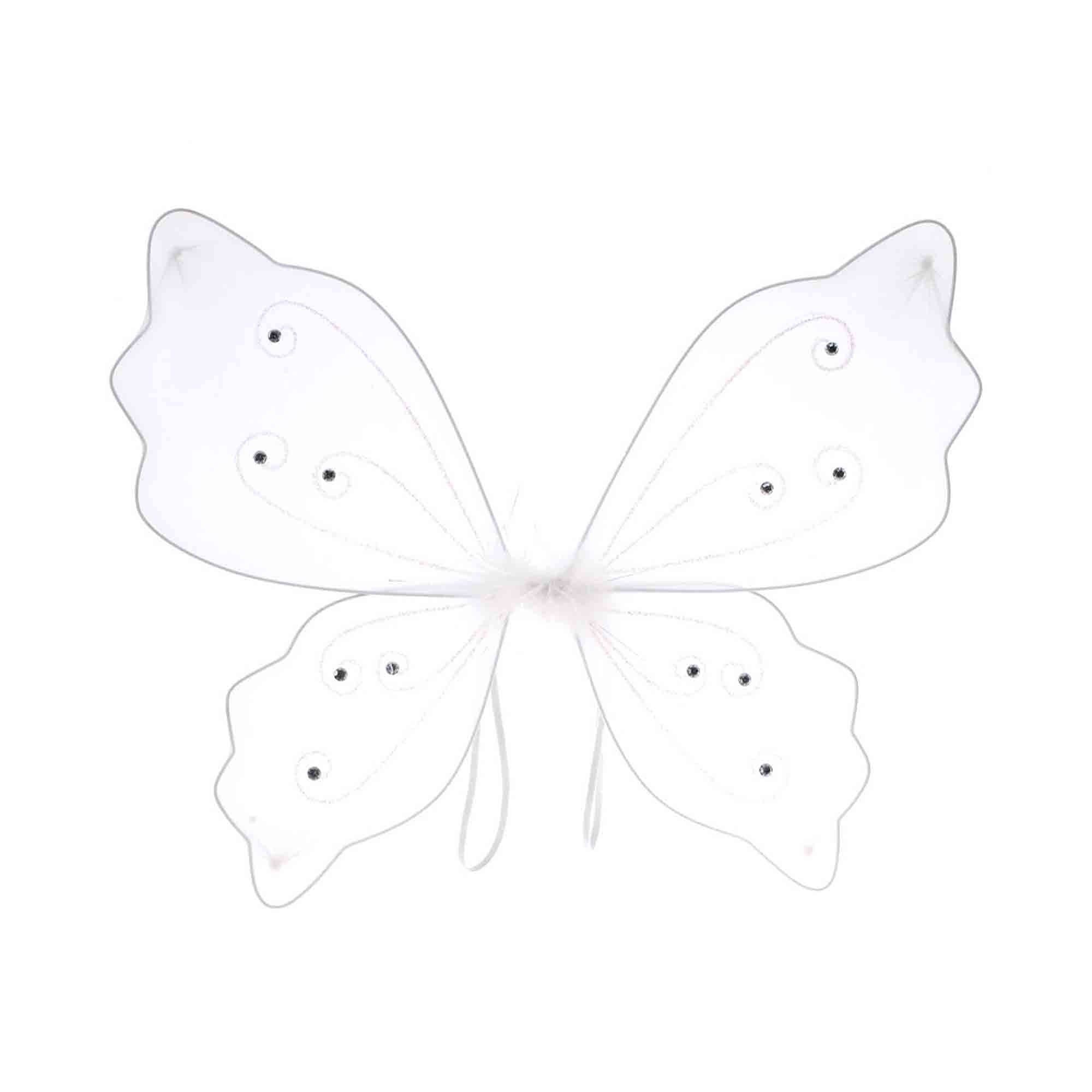 Portofino International Trading, USA - Wholesale Costume - Kids - Nylon Butterfly Wings with Elastic 19" x 16" - White