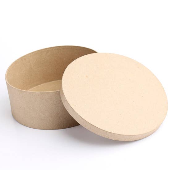 Factory Direct Craft - Wholesale Decorative Box - Premade Round Paper Mache Boxes - 7" Dia x 3" H 5