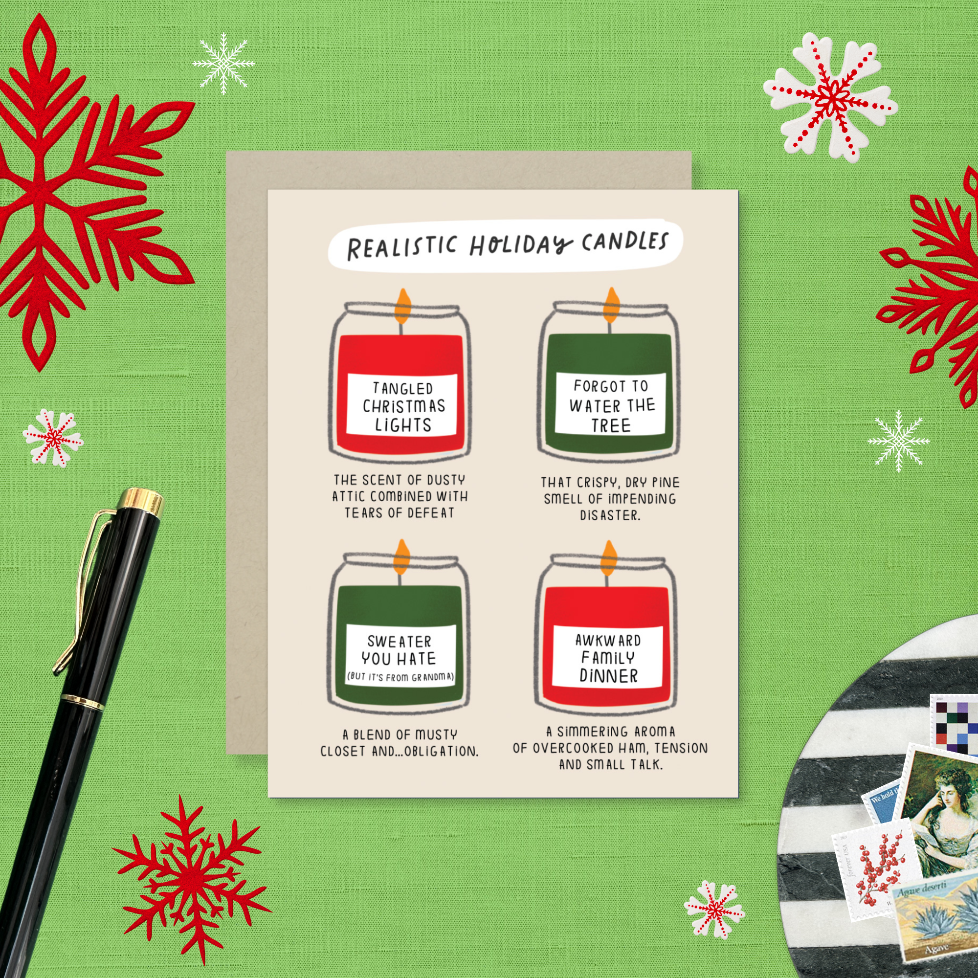 Barone and Co. - Wholesale Season's Greetings Card - Holiday Candles3