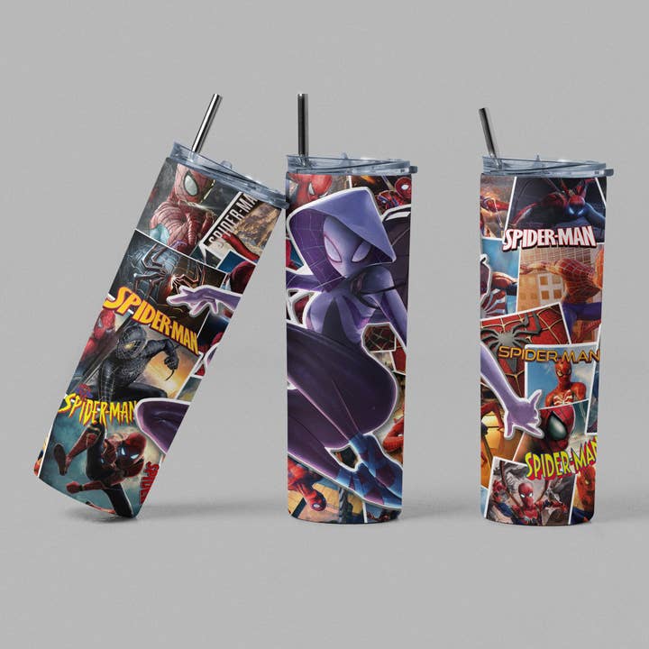 The Geek Boutique - Wholesale Insulated Mug/Tumbler - Spider Gwen Spiderverse Superhero Movie Inspired Collage