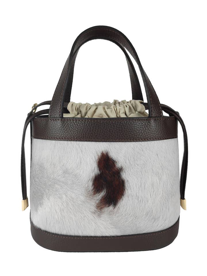 Secchiello in pelle e cavallino per la vendita all'ingrosso da parte di Florence Leather