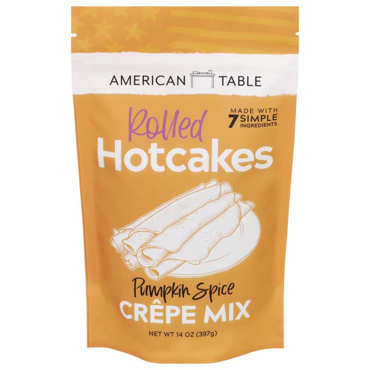 American Table - Wholesale Pancake mix - Organic Pumpkin Spice Rolled Hotcakes Crepe Mix 14oz
