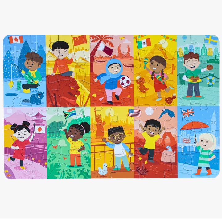 Kids For Culture - Wholesale Puzzle - Kids - Kids of the World: Jumbo Puzzle - 48 Pieces