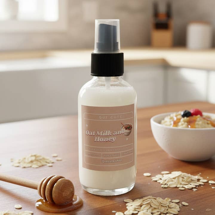 Spray de Quarto + Linho de 4 oz de Leite de Aveia e Mel por atacado de Que Cute