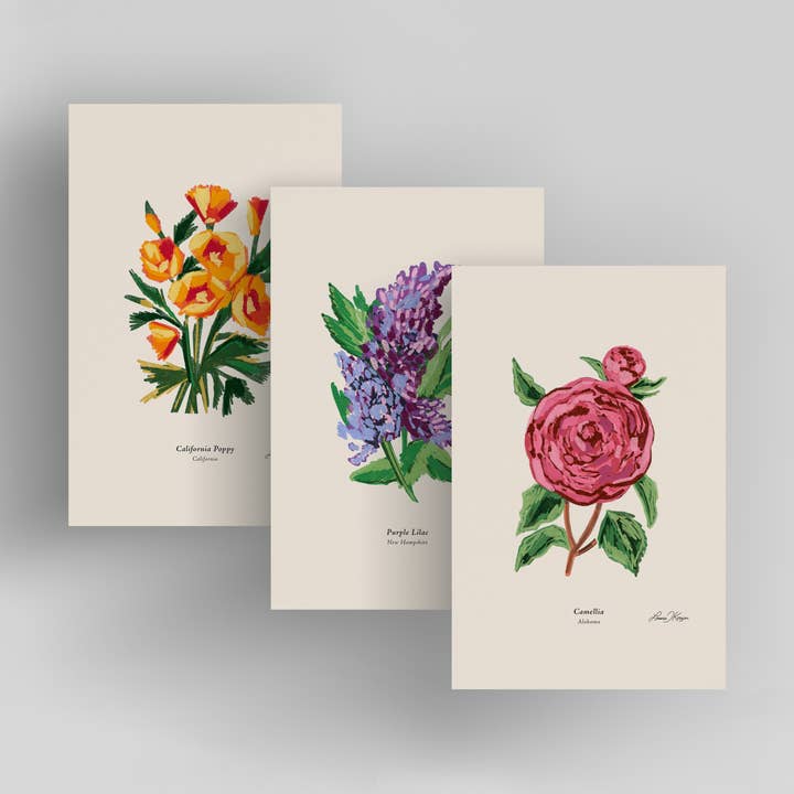 Addvent - Wholesale Art Print - US State Flowers / Small Art Prints50