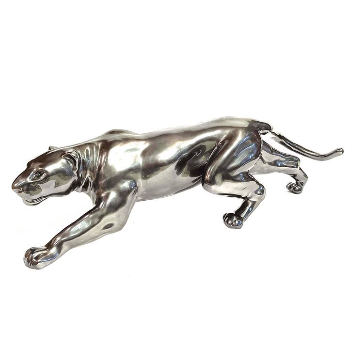 PANTERA BLUE METTALIC - Handpainted Art Figurine for wholesale by JULIARTE