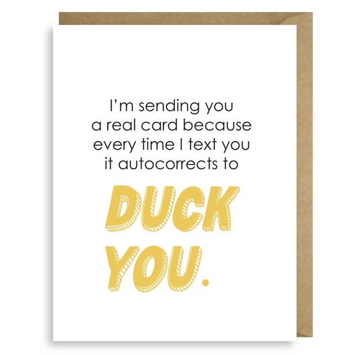 DUCK YOU CARD for wholesale by Second Story Cards