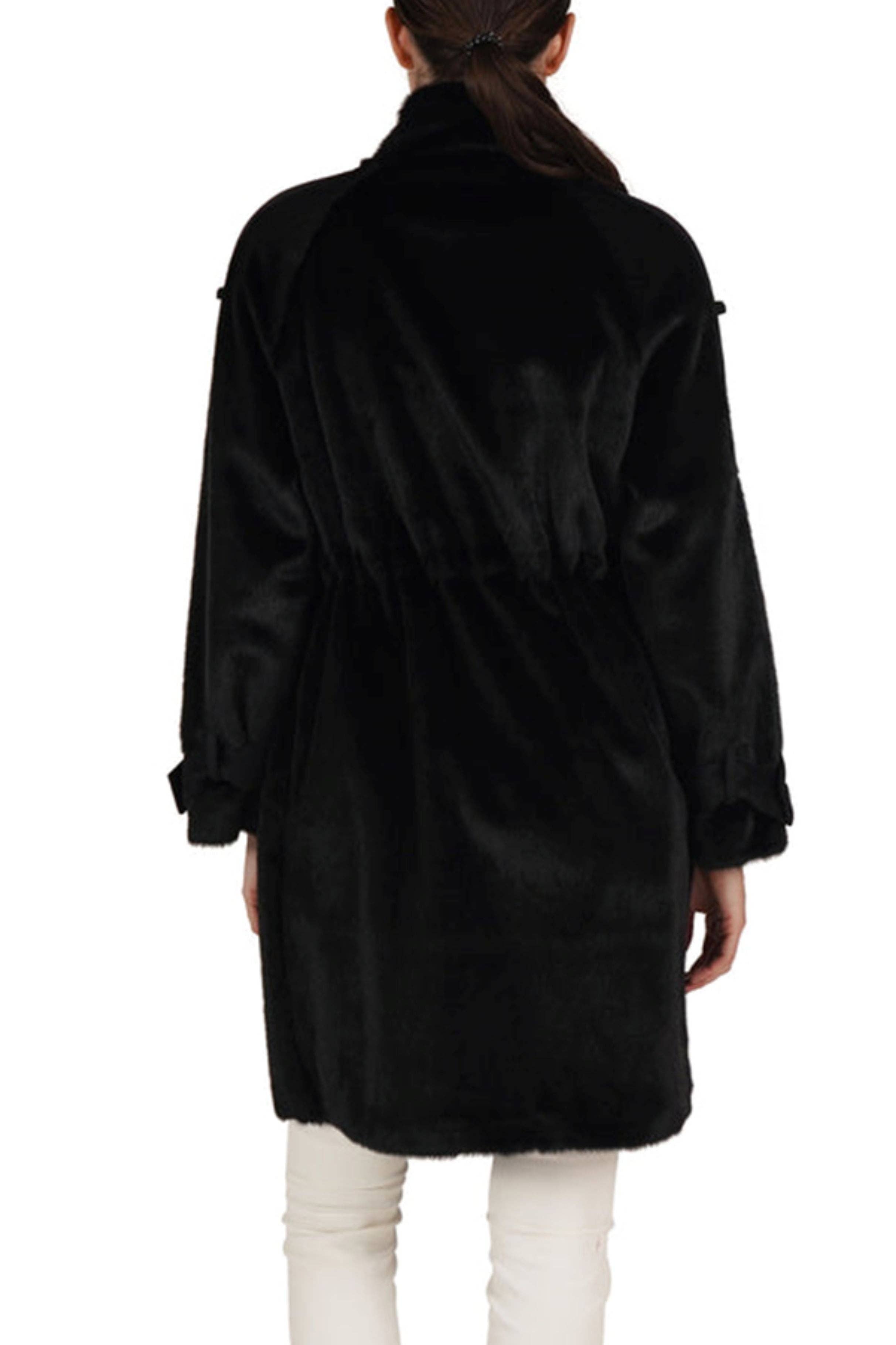 BLACK Love Token Drawstring Waist Parka Jacket for wholesale on Faire1