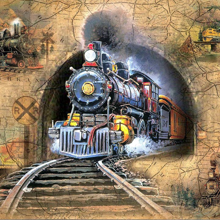 Full Speed Ahead! 500 Piece Train Jigsaw Puzzle for wholesale by Springbok Puzzle