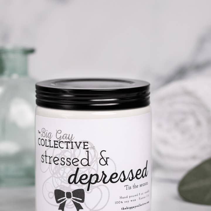 The Big Gay Collective LLC - Wholesale Jar/Filled Candle - Stressed & Depressed