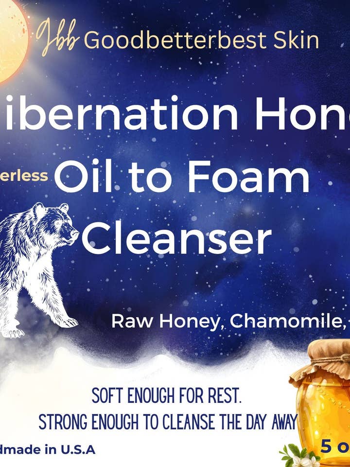 Hibernation Honey — Nettoyant sans eau à l'huile qui se transforme en mousse 150 ml Formule tout-en-un pour la vente par gbb Goodbetterbest Skin