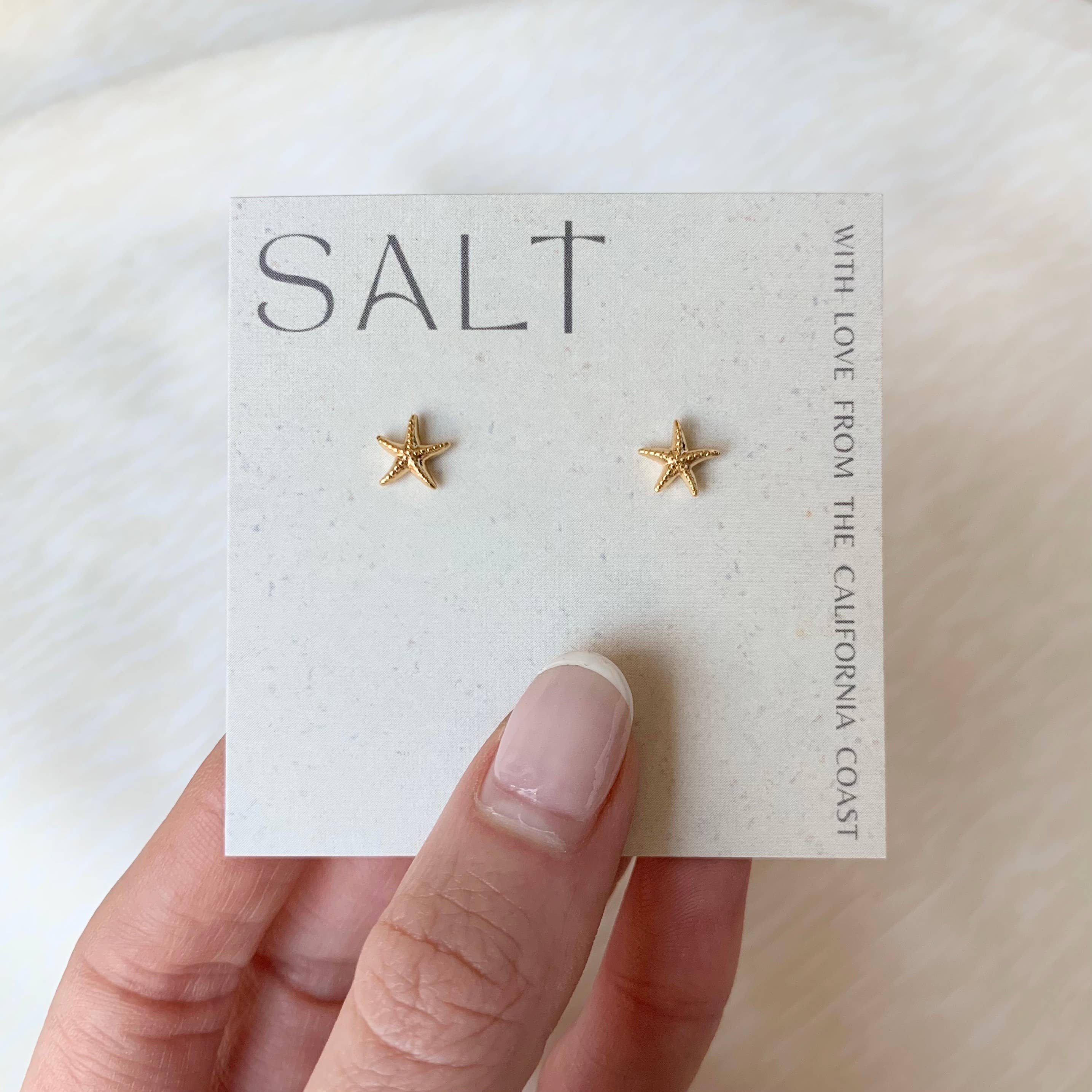 SALT by Sarah Curtis - Wholesale Stud/Post Earrings - STARFISH STUDS | gold | dainty sea star stud earrings1