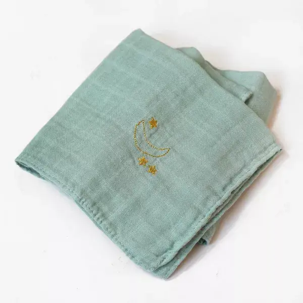 BARNABÉ AIME LE CAFÉ - Wholesale Inbakerdoek - Baby - Dubbelzijdige mousseline katoenen geborduurde babydoek17