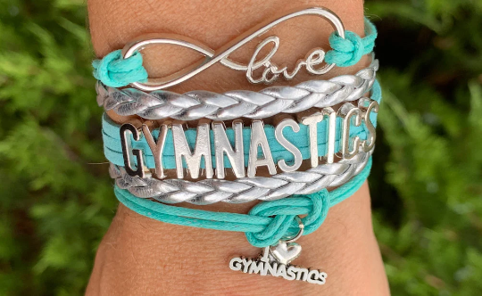Sportybella - Wholesale Charm/Dangle Bracelet - Girls Love Gymnastics Bracelet - Pick Colors2