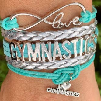 Sportybella - Wholesale Charm/Dangle Bracelet - Girls Love Gymnastics Bracelet - Pick Colors2