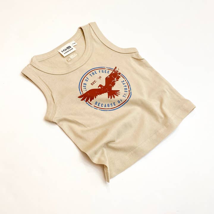 Land of the Free Child Tank - Vintage kleurontwerp voor wholesale door Merce and Company