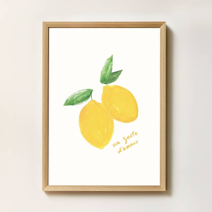 Affiche - Citrons "Un zeste d'amour" pour la vente par intemporalis