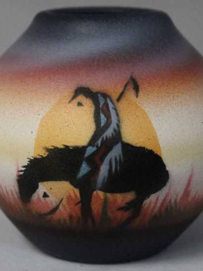 ETB1 End of the Trail Mini Pot for wholesale by Cedar Mesa Pottery