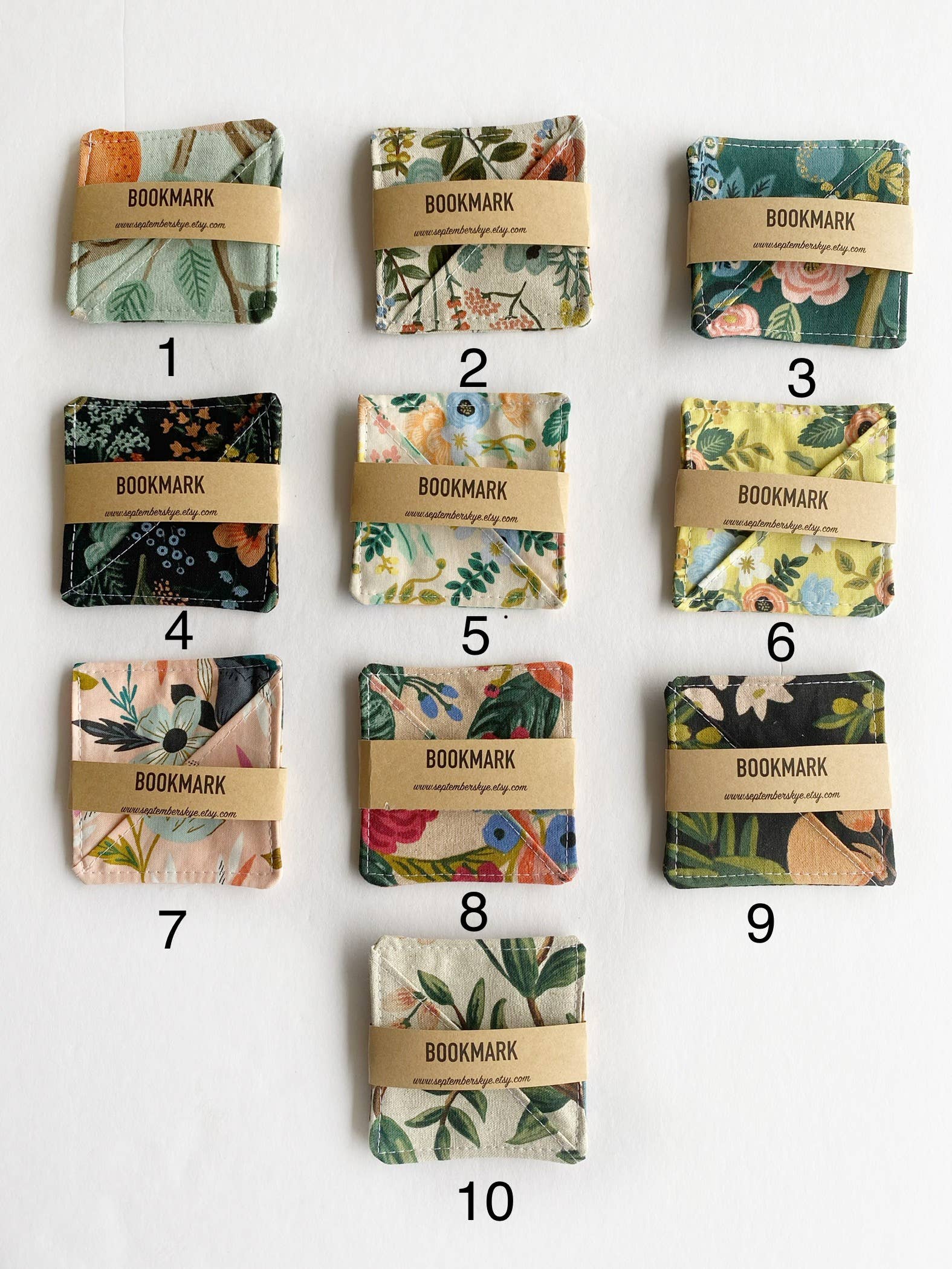 September Skye Bags & Accessories - Wholesale Bookmark - Corner fabric bookmarks in various rifle paper prints1