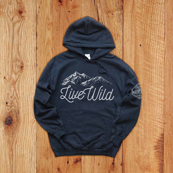 Sweat à Capuche Enfant Live Wild pour la vente par Of These Mountains