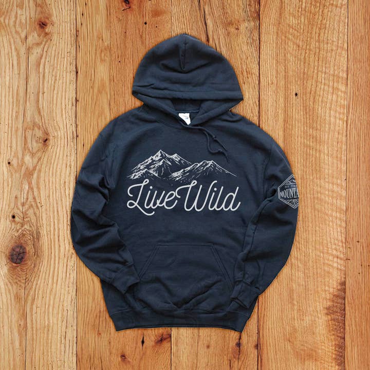 Sweat à Capuche Enfant Live Wild pour la vente par Of These Mountains