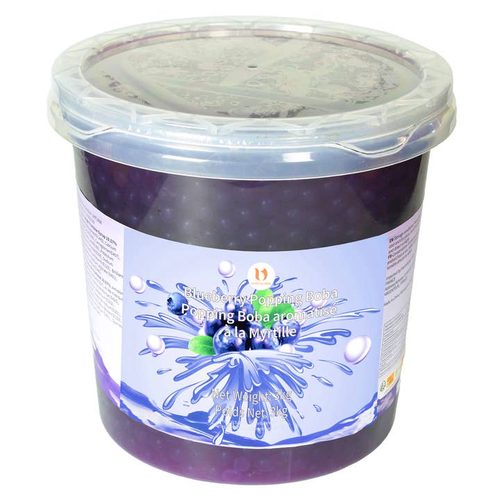 Popping Boba Mirtilo 3 kg (50 doses) Bubble Tea por atacado de UHOO FRANCE