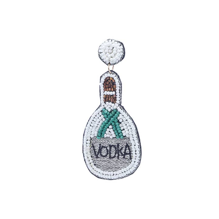 IVORY GDIVY Vodka Bottle w/ EMD Drop Earrings for wholesale on Faire3