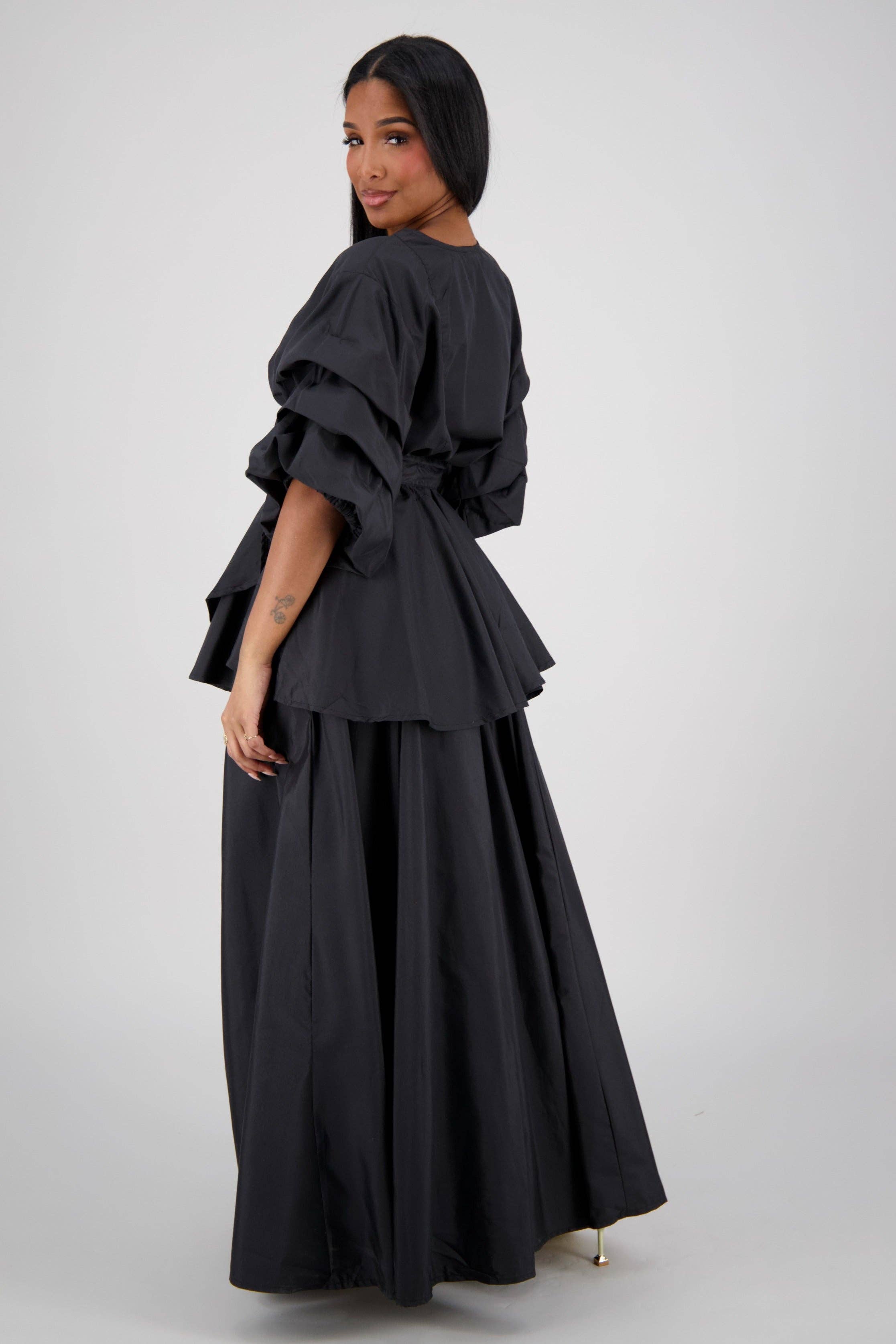 Advance Apparels – Großhandel Set aus Oberteil und Rock – Damen – Wickeloberteil-Rock-Set AS-250779