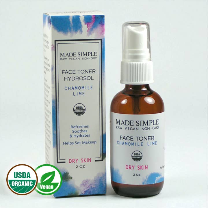 Chamomile Lime Face Toner for Dry Skin - Organic & Vegan for wholesale by Made Simple Skin Care