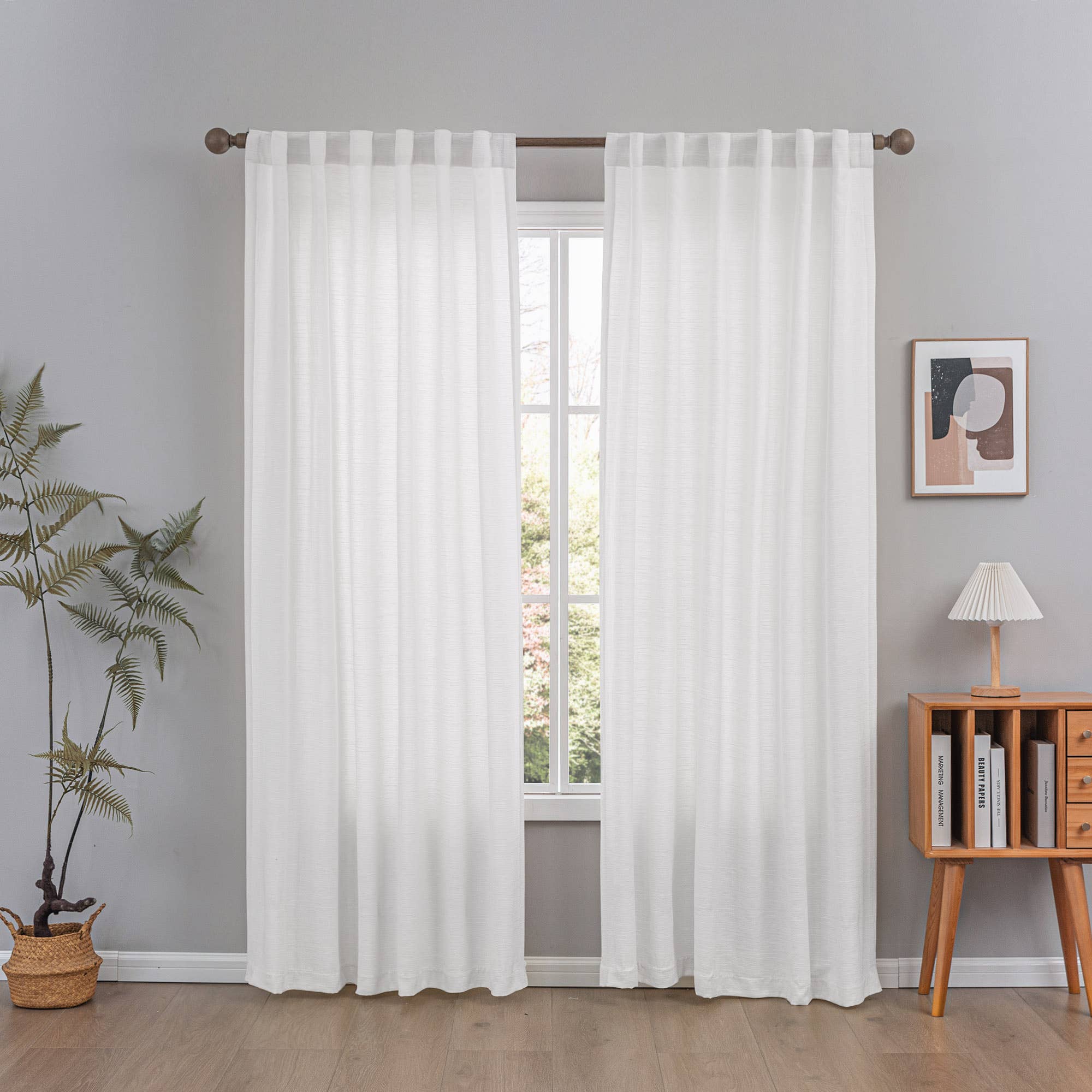 Awesome Home - Wholesale Curtain - Cotton Blend Light Filtering Back Tab Curtains (2 Panels)29